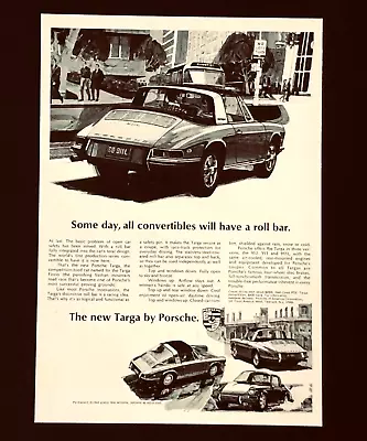 1967 Porsche Targa Advertisement 911 911L 912 Convertible Artwork Vtg Print AD • $11.99