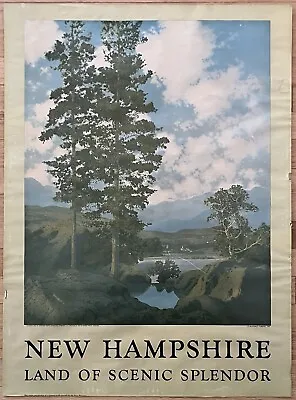 Beautiful MAXFIELD PARRISH Vintage NEW HAMPSHIRE Travel Poster • $89