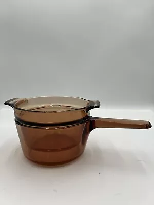 Pyrex Vision Ware Amber Double Boiler V-20-B / V-1.5-B No Lid • $24.99