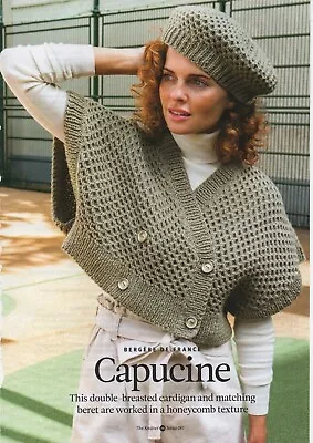 £2.45 • Buy CAPUCINE Sleeveless Cardigan & Hat - Knitting Pattern - Bergere De France Aran