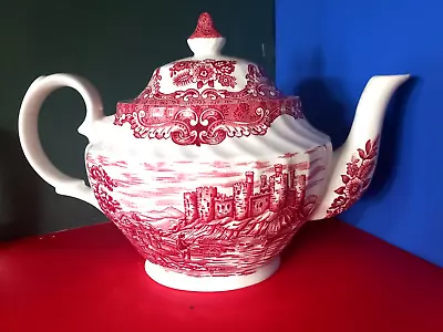 BRITISH ANCHOR TEAPOT OLDE COUNTRY CASTLES HAND PAINTED VINTAGE IRONSTONE 950ml • £19.99