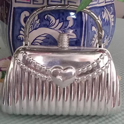 Vintage Kid Purse Silver Hard Palstic Purse • $12.88