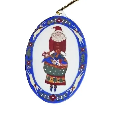 Old World Santa Oval Porcelain Ornament Cynthia Madrid Midwest Of Cannon Falls • $10.40