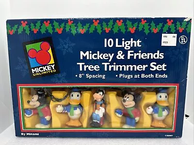 Vintage 10 Disney Mickey & Friends Christmas Tree Trimmer String Of Light Set  • $20.99