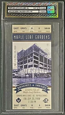 1998 Maple Leaf Gardens Ticket Last Season 1st Game Toronto Vs Buffalo Sabres  • $75