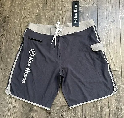 True Honor Grey Board Shorts Swim Trunks Size 36 • $25