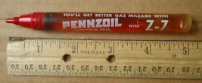 Vintage PENNZOIL Z-7 MOTOR OIL Sample Household Oil Pen Tube  Sound Your Z  • $12