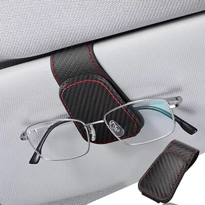 Carbon Fiber Black Car Interior Sun Visor Sunglasses Clip Holder Car Accessories • $5.75