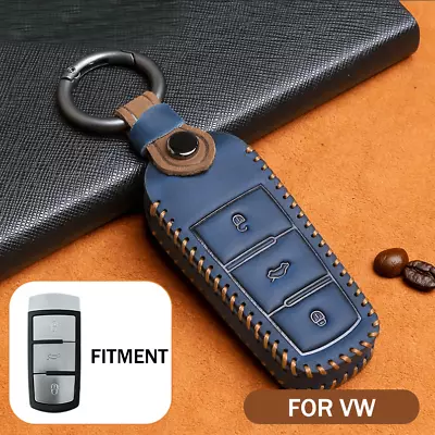 $22.50 • Buy For Volkswagen VW CC Passat Leather Car Key Case Key Shell Fob Skin Cover Holder