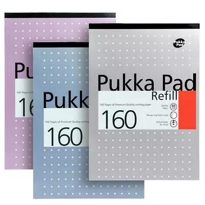 Pukka A4 Metallic Refill Pad 160 Pages 80gsm Ruled 4-Holepunch (REF80) • £4.49