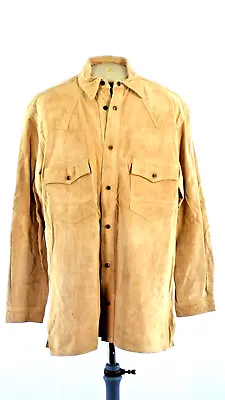 Marlboro Classics Suede Shirt Jacket Shaket Camel Vintage Western Iconic Size 54 • $104.81