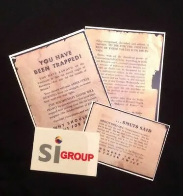 Leaflets - WWII - REPLICAS Of 3 Dropped By Germany - War Memorabilia • £3