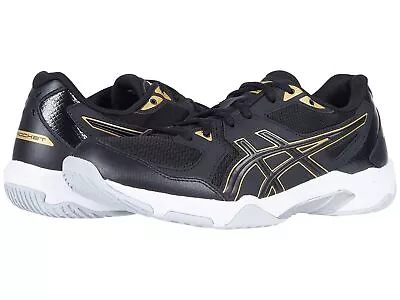 Asics Gel Rocket 10 Court Shoes New Men's Many Sizes Black/gold • $38