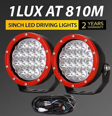 5 Inch LED Driving Lights Spot Pair Red Round Work 4x4 SUV Offroad Truck Car ATV • $72.88