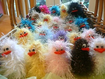 2 KNITTED EASTER CHICK CREAM CREME EGG COSY FLUFFY  BIRDS CHICKS X 2  Awww.... • £4.99