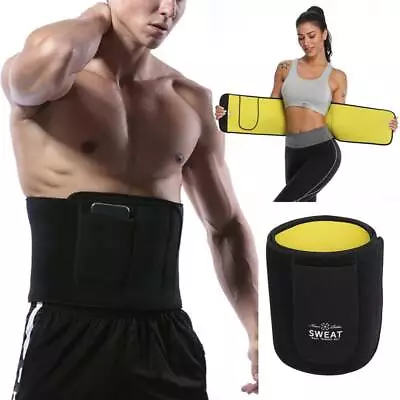 Men & Women Sweat Waist Trainer Trimmer Sauna Belt Body Shaper Girdle Cincher UK • £6.99