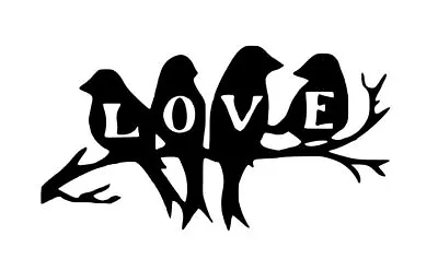 Love Birds Wall Art Decoration Vinyl Decal Transfer Sticker Room Hallway Kitchen • £7.39