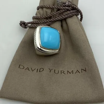 David Yurman Albion Ring With Turquoise 20x20mm Size 7 • $299