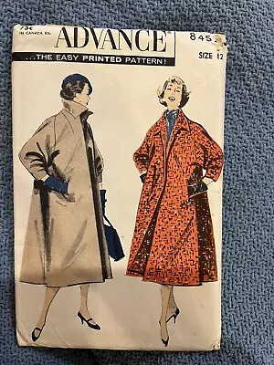 Vintage 1950s Advance 8452 Companionable Coat Sewing Pattern 12 CUT • $10