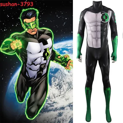 Green Lantern Kyle Rayner Jumpsuit Cosplay Costume Bodysuit Halloween Party Suit • $53.62