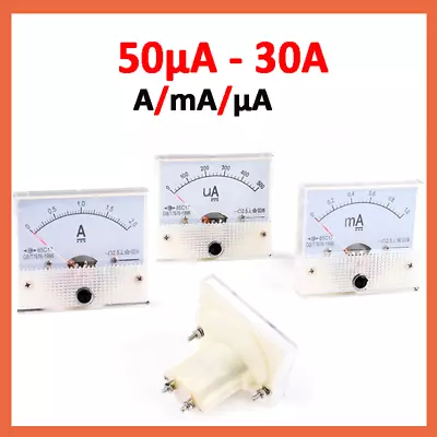 50uA-30A DC Ammeter 85C1 Analog Panel Meter 64x56x60mm AMP Current Meter Gauge • $4.39