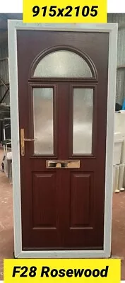 SOLIDOR CONWAY ROSEWOOD COMPOSITE DOOR  IN WHITE UPVC FRAME  915 X 2105 • £499