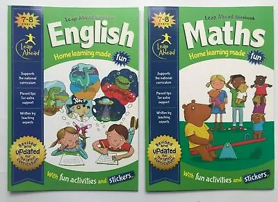 £5.99 • Buy KS2 Leap Ahead English & Maths Home Learning Workbooks With Stickers Ages 7-8 Ne