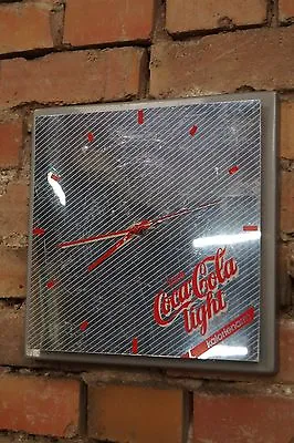 Vintage Wall Clock 80er Mid Century Design 80s Watch Coca Cola Light Retro Metal • £59.81