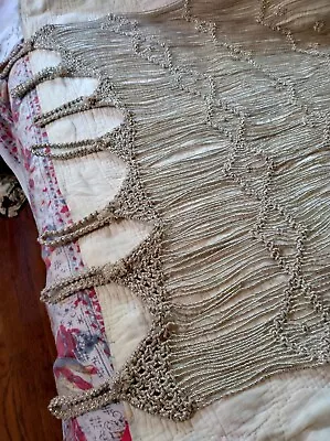 Passport To India Macrame Look Curtain Knots Silver Thread Cotton/lurex • $30