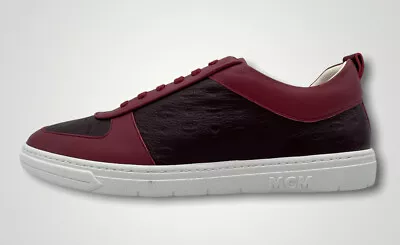 MCM Burgundy Leather Sneakers Size US 10 EU 43 Made In Italy • $179