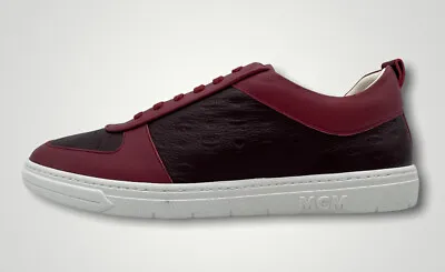 MCM Burgundy Leather Sneakers Size US 13 EU 46 Made In Italy • $224.25