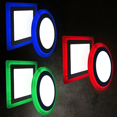 18W LED Recessed Dual Colour Ceiling Light Panel Spotlight RED GREEN Or BLUE  • £14.99