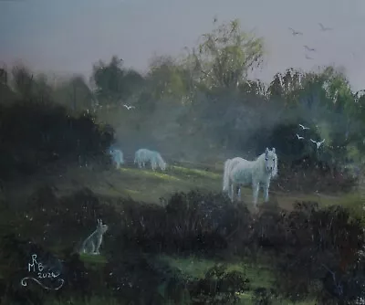 Early One Morning Rod Buckinghamoriginal Paintinghorseslandscapeoil Varnish • £10