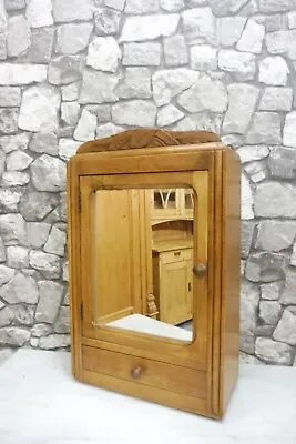 Antique Wooden French Wall Cabinet Medicine Cabinet Cupboard In Oak Wood • £320.60