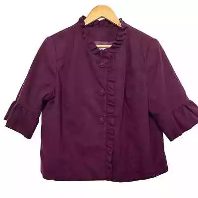 Merona Women's Size XXL Purple 3/4 Sleeve Jacket Large Button Down Career • $19.99