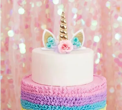 $15 • Buy 2 X Unicorn Horn Cake Topper Unicorn Birthday Party Decor