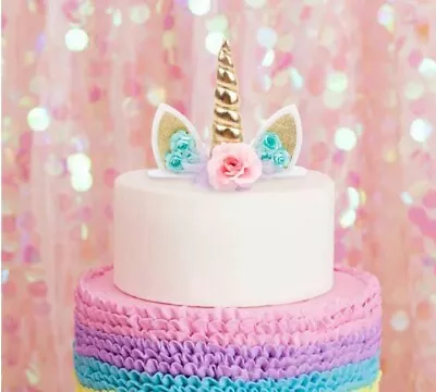 $15 • Buy 2 X Unicorn Horn Cake Topper Unicorn Birthday Party Decor