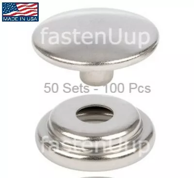 DOT* Stainless Steel Snap Fasteners Cap And Socket Kit 50 Sets - Marine Canvas  • $19.95