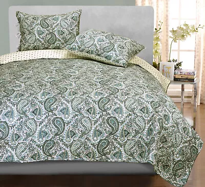 Classic Moroccan Paisley Cotton Reversible Quilt Set By Blue Nile Mills • $79.05