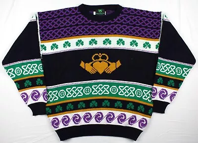 Vintage Irish Claddagh Made In Ireland Celtic Sweater Large St Patricks Day • $24.99