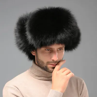 Handmade Men's Real Fox Fur +Real Raccoon Fur Winter Keep Warm Outdoor Hat • $56.99