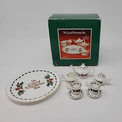 A Cup Of Christmas Tea Miniature Tea Set CT133 Orig. Pkg. • $17.50