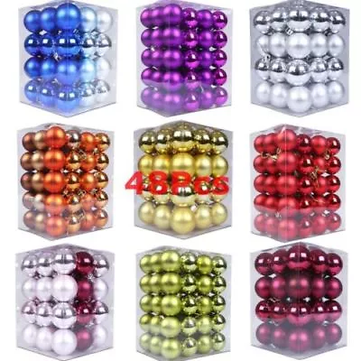 48PCS New Christmas Decorations Baubles Tree Xmas Balls  Party Wedding Ornament • $10.62