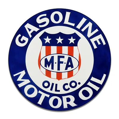 MFA Missouri Farmers Association Motor Oil Gasoline Round MDF Wood Sign • $29.95