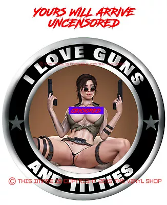 Guns & Titties #22 Pistol Hot Girl Nude HOT GUNS Full Color 3M Decal Sticker 2A • $3.99