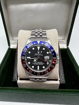 Vintage Rolex 1675 GMT Master Pepsi Red And Blue Stainless Jubilee Band MINT • $10995