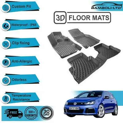 3D Molded Interior Car Floor Mat For Volkswagen Golf 6 2009-2012(Black) • $94.90