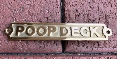 Shore House Brass Sign ~ Poop Deck Door Plaque~ Nautical Ship Boat Beach Small • $9.95