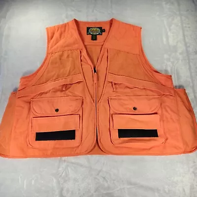 Cabelas Hunting Vest Men XXL Orange Game Bag Pouch Ammo Pocket Safety Shooting • $36.31