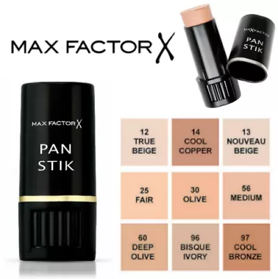 MAX FACTOR Pan Stik Panstik Full Coverage Foundation Stick NEW ALL SHADES • £5.49